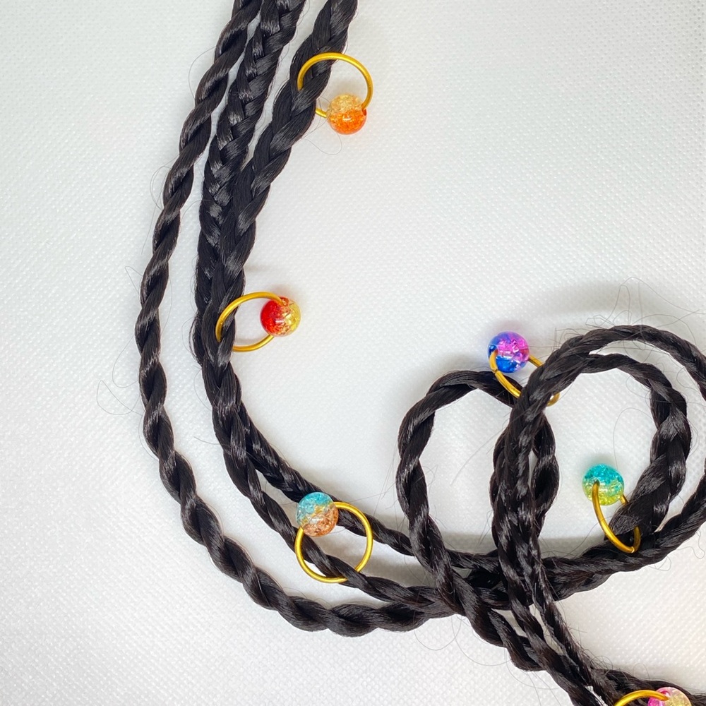 10Pcs Glittery Multicolor Hair Rings for Braids and Dreadlocks
